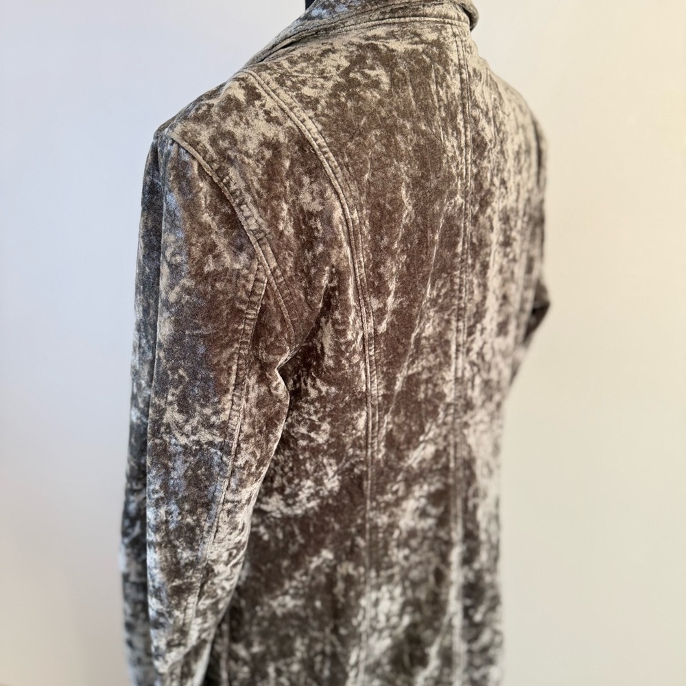Anthropologie Olive Green Mineral Wash Long Jacket Coat Size 10 - Picture 8 of 16